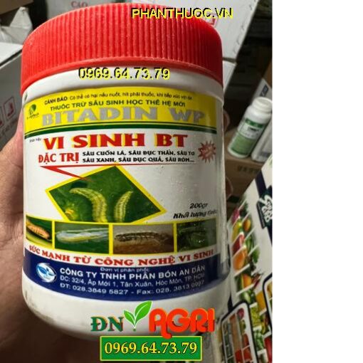 BITADIN WP VI SINH BT- Đặc Trị Sâu Cuốn Lá, Sâu Đục Quả, Sâu Róm, Sâu Đục Thân