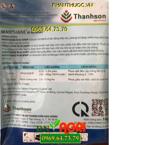 MANTHANE M 46 80WP – Thuốc Trừ Bệnh Sương Mai – Vàng Lá Rụng Lá