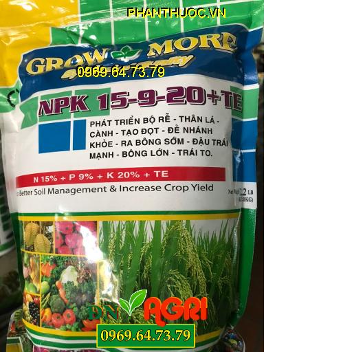 GROWMORE BUD BLOSSOM NPK 15-9-20+TE -Phát Triển Bộ Rễ Thân Lá Cành Khỏe