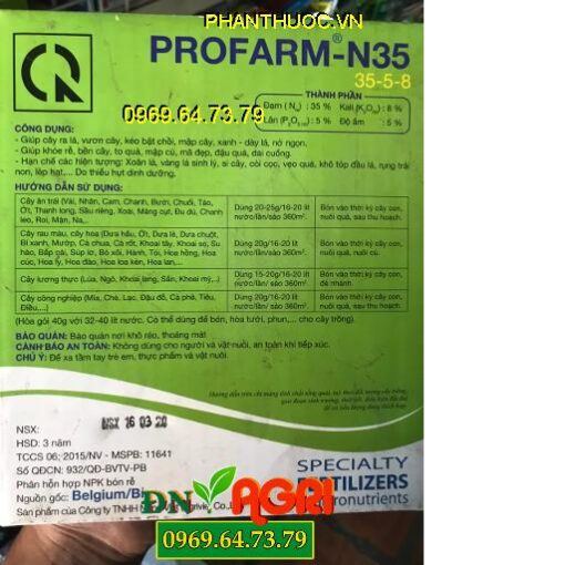 PROFARM-N35 35-5-8 SIÊU XANH SIÊU DƯỠNG -Kéo Bật Chồi -Mập Cây Nở Ngọn