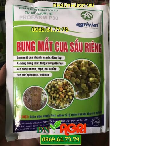 PROFARM P30 – BUNG MẮT CUA SẦU RIÊNG -Ra Hoa Đồng Loạt – Tăng Đậu Trái