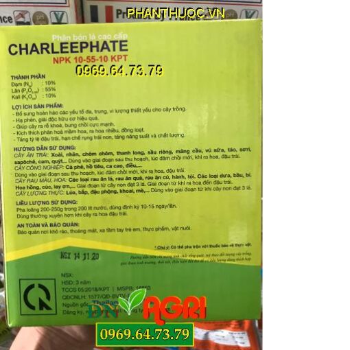 CHARLEEPHATE-NPK 10-55-10 KPT -Bung Chồi Bật Mầm Hoa -Ra Hoa Sớm Dày Lá