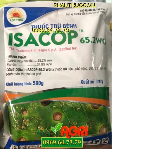 THUỐC TRỪ BỆNH ISACOP 65.2WG – Đặc Trị Bệnh Thán Thư Gốc Đồng,Phổ Rộng