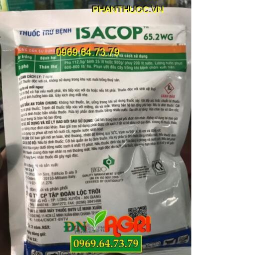 THUỐC TRỪ BỆNH ISACOP 65.2WG – Đặc Trị Bệnh Thán Thư Gốc Đồng,Phổ Rộng