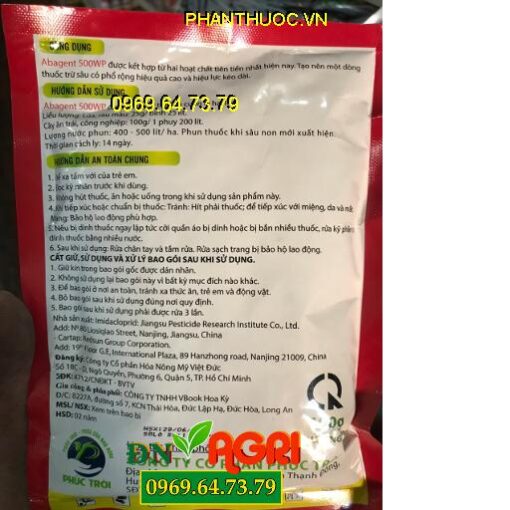 ABAGENT 500WP VUA SÂU ĐỤC THÂN – Đặc Trị Sâu, Côn Trùng Hút Chích