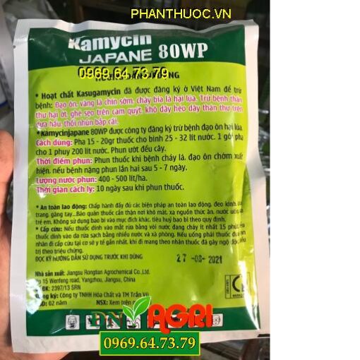 KAMYCIN JAPANE 80WP – Đặc Trị Vi Khuẩn Bệnh Cháy Bìa Lá Hại Lúa