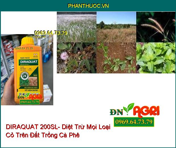 THUỐC TRỪ CỎ DIRAQUAT 200SL- Diệt Trừ Mọi Loại Cỏ Trên Đất Trồng Cà Phê