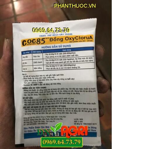 THUỐC TRỪ BỆNH COC 85 WP ĐẶC TRỊ NẤM HỒNG, THÁN THƯ, BỆNH CHẾT NHANH