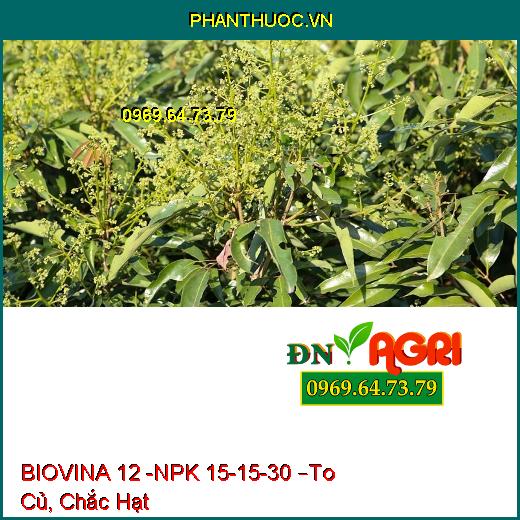 PHÂN BÓN HỖN HỢP NPK BIOVINA 12 -NPK 15-15-30 –To Củ, Chắc Hạt, Chống Sượng Trái