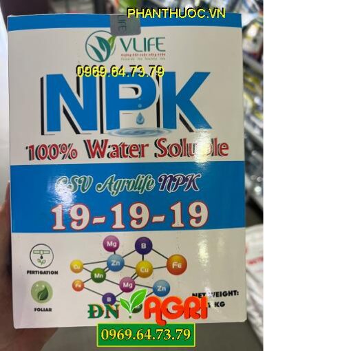 AGROLIFE NPK 19-19-19 VIFLE- DƯỠNG BÔNG, LỚN TRÁI, MẬP THÂN, XANH LÁ, DÀY LÁ