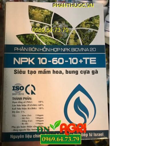 NPK 10-60-10+TE – Siêu Tạo Mầm Hoa- Kéo Dài Mầm Hoa- Thúc Ra Hoa Đều