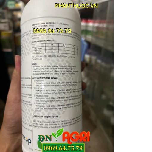 NPK FORCROP 14-6-5+TE- Mập Đọt, Thúc Lớn Trái, To Củ, Nặng Ký