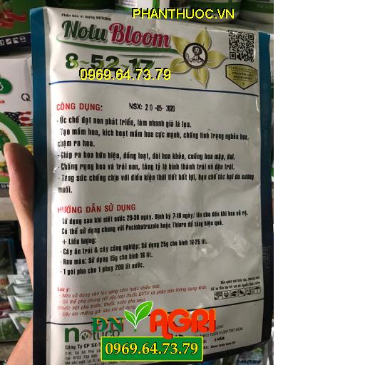 NOTU BLOOM 8-52-17 Phân Hóa Mầm Hoa Mạnh – Cuống Hoa Mập Dai