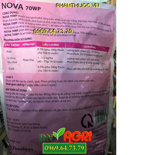 THUỐC TRỪ NẤM BỆNH NOVA 70WP – ĐẶC TRỊ BỆNH THÁN THƯ TRÊN CÂY TRỒNG