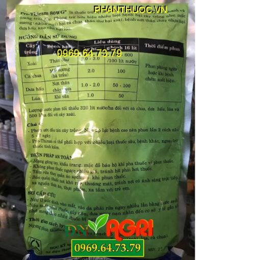 PRO-THIRAM 80WG -Phòng Trừ Mốc Sương Thán Thư – Nứt Thân Khô Vằn