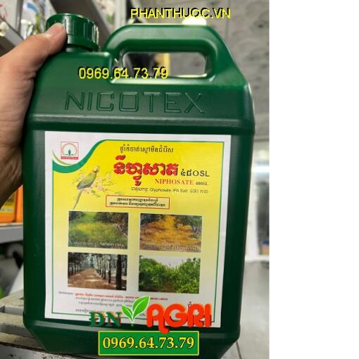 NICOTEX NIPHOSATE 480SL THÁI- Hạ Phèn, Cải Tạo Đất, Dưỡng Rễ, Trái lớn Đều