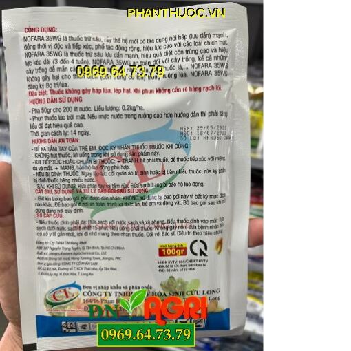 NOFARA 35WG Rầy Xanh Plus- Đăc Trị Rầy Xanh, Bọ Trĩ Trên Lúa