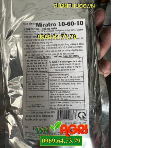 MIRATRO 10-60-10- Tạo Mầm Hoa, Bung Hoa Đồng Loạt, Chống Rụng Hoa