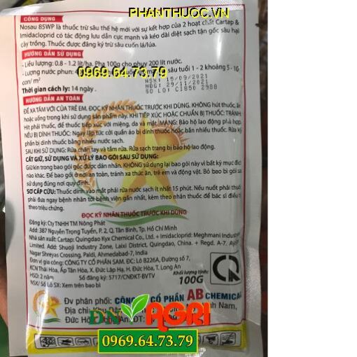 NOSAU 85WP AB SUPER KILL – Đặc Trị Sâu Rầy Kháng Thuốc