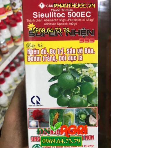 SIEULITOC 500EC SUPER NHỆN 999 – Đặc Trị Nhện Đỏ, Sâu Vẽ Bùa, Bướm Trắng