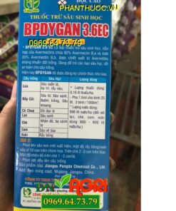 BPDYGAN 3.6EC – Trừ Các Loại Sâu Hại – Sâu Cuốn Lá – Nhện Đỏ