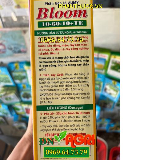 BLOOM 10-60-10+TE –Siêu Tạo Mầm Hoa, Kích Cây Ra Hoa Trái Vụ, Tăng Đậu Trái