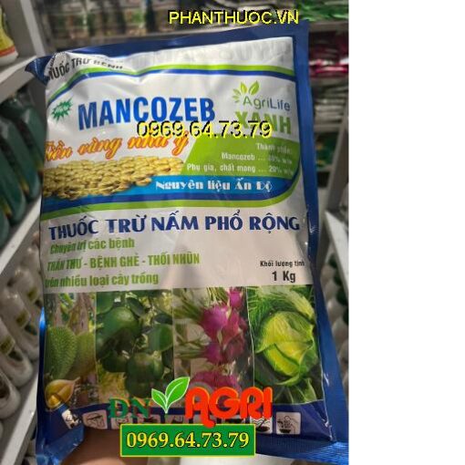 MANCOZED XANH AGRILIFE ẤN ĐỘ – Đặc Trị Thán Thư, Bệnh Ghẻ, Thối Nhũn, Nấm Bệnh