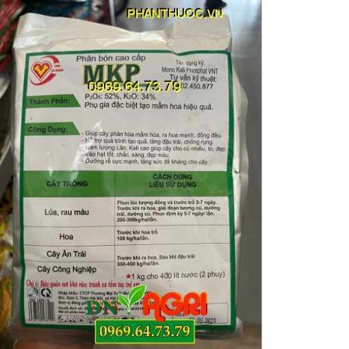 MKP 0-52-34- Khống Chế Đọt Non, Ra Hoa Cực Mạnh, Giúp Lá Mau Già