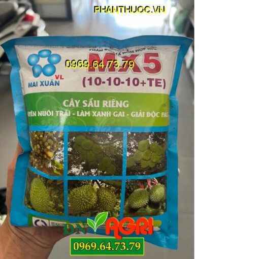 NPK MX5( 10-10-10+ TE)- Nuôi Trái, Xanh Gai Dùng Cho Cây Sầu Riêng