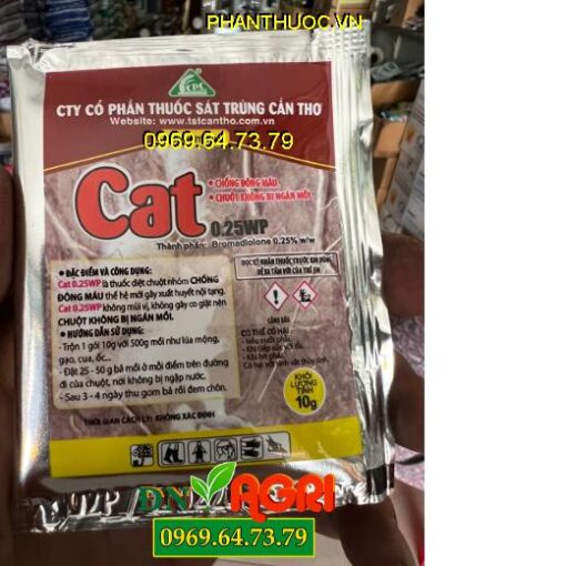 CAT 0.25WP- THUỐC DIỆT CHUỘT – Chuột Sẽ Chết Sau 1 Lần Ăn Mồi.