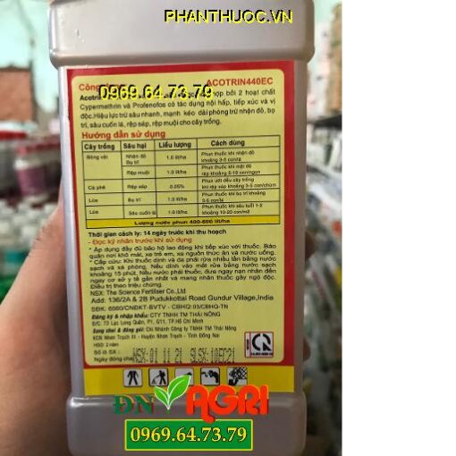 ACOTRIN 440EC -VUA SÂU NHỆN -Đặc Trị Sâu Cuốn Lá, Nhện Đỏ, Bọ Trĩ