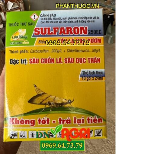 SULFARON SO 250EC SÂU LÁ CON BƯỚM – Đặc Trị Sâu Cuốn Lá, Sâu Đục Bẹ, Nhện Gié, Sâu Đục Thân