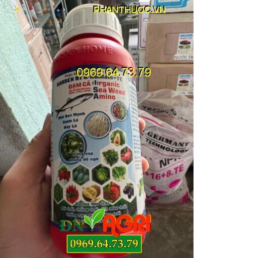 (NPK SINH HỌC GARDEN HT K-HUMATE +TE ĐẠM CÁ ORGANIC SEAWEED AMINO – Nhú Đọt Mạnh, Xanh Lá, Dày Lá)