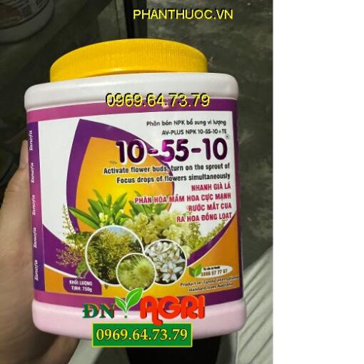 PHÂN BÓN NPK BỔ SUNG VI LƯỢNG AV-PLUS NPK 100-55-10+TE RƯỚC MẮT CUA- RA HOA CỰC MẠNH.