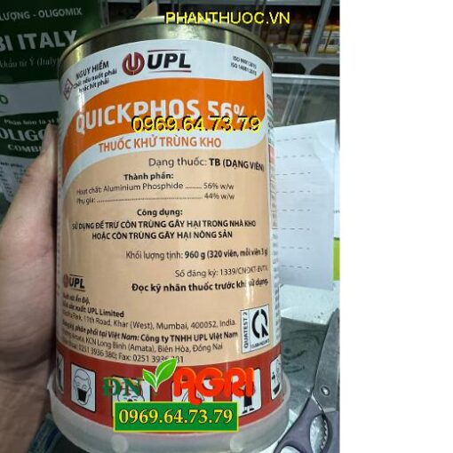 QUICKPHOS 56% THUỐC KHỬ TRÙNG KHO - Dùng Để Diệt, Phòng Trứng, Ấu Trùng, Kén, Nhộng, Con Trưởng Thành Các Loại Côn Trùng Gây Hại