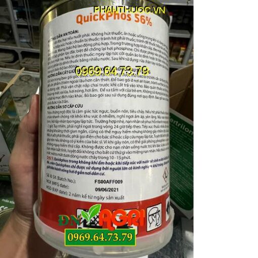 QUICKPHOS 56% THUỐC KHỬ TRÙNG KHO - Dùng Để Diệt, Phòng Trứng, Ấu Trùng, Kén, Nhộng, Con Trưởng Thành Các Loại Côn Trùng Gây Hại