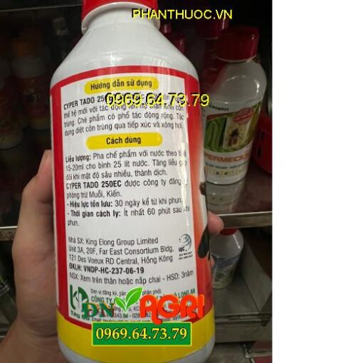 THUỐC TRỪ SÂU CYPER TADO 250EC CUNG THỦ -Đặc Trị Sâu Đục Thân, Sâu Cuốn Lá, Sâu Keo, Sâu Phao Đục Bẹ, Sâu Tơ