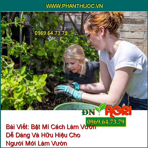 Bật Mí Cách Làm Vườn Dễ Dàng Và Hữu Hiệu Cho Người Mới Làm Vườn